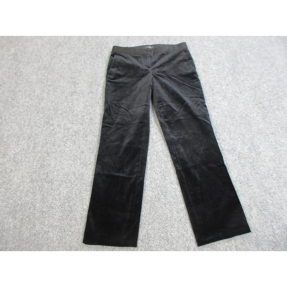 Theory Pants Womens 0 Black Straight‎ Trouser C Stretch Velvet Dress Office
